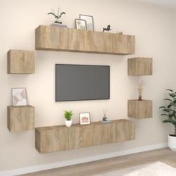 Ensemble De Meubles Tv 8 Pcs Chêne Sonoma Bois D'Ingénierie Vidaxl