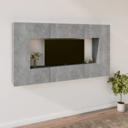 vidaXL Ensemble de meubles TV 8 pcs Gris béton Bois d'ingénierie