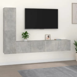 vidaXL Ensemble de meubles TV 4 pcs Gris béton Bois d'ingénierie