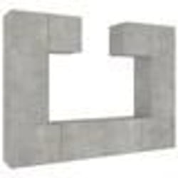 vidaXL Ensemble de meubles TV 6 pcs Gris béton Bois d'ingénierie