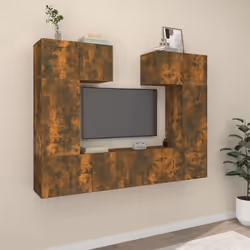 vidaXL Ensemble de meubles TV 6 pcs Chêne fumé Bois d'ingénierie