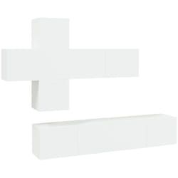 Ensemble De Meubles Tv 7 Pcs Blanc Bois D'Ingénierie Vidaxl