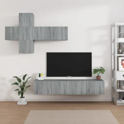 vidaXL Ensemble de meubles TV 7 pcs Sonoma gris Bois d'ingénierie