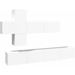 Ensemble De Meubles Tv 7 Pcs Blanc Bois D'Ingénierie Vidaxl
