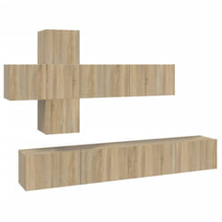 Ensemble De Meubles Tv 7 Pcs Chêne Sonoma Bois D'Ingénierie Vidaxl