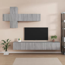 vidaXL Ensemble de meubles TV 7 pcs Sonoma gris Bois d'ingénierie