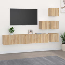 Meuble Tv Mural Chêne Sonoma Bois D'Ingénierie Vidaxl