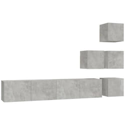 Meuble Tv Mural Gris Béton Bois D'Ingénierie Vidaxl