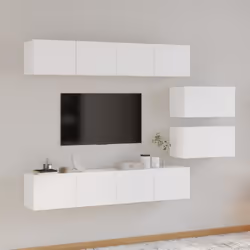 vidaXL Ensemble de meubles TV 6 pcs Blanc Bois d'ingénierie