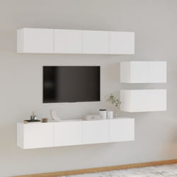 vidaXL Ensemble de meubles TV 6 pcs Blanc Bois d'ingénierie
