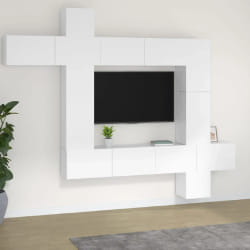 vidaXL Ensemble de meubles TV 9 pcs - Blanc