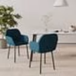 vidaXL Chaises à manger lot de 2 Bleu Velours - TU