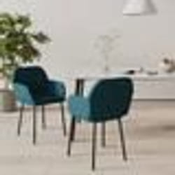 vidaXL Chaises à manger lot de 2 Bleu Velours - TU