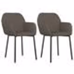 vidaXL Chaises à manger lot de 2 Gris foncé Velours - TU