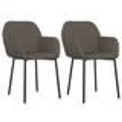 vidaXL Chaises à manger lot de 2 Gris foncé Velours - TU