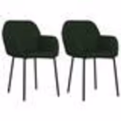 vidaXL Chaises à manger lot de 2 Vert foncé Velours - TU