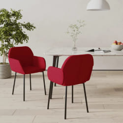 VidaXL Chaises à manger lot de 2 - Rouge Bordeaux Velours
