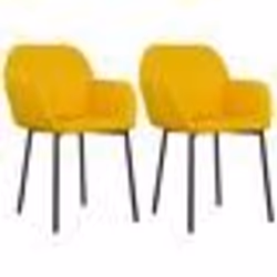 vidaXL Chaises à manger lot de 2 Jaune Velours - TU