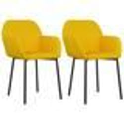 vidaXL Chaises à manger lot de 2 Jaune Velours - TU