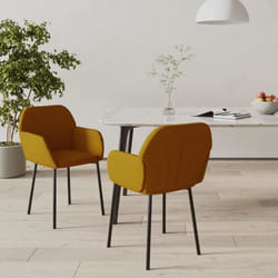 vidaXL Chaises à manger lot de 2 Marron Velours - TU