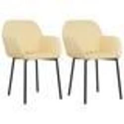 vidaXL Chaises à manger lot de 2 Crème Velours - TU