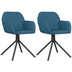 Vidaxl - Chaises pivotantes à manger lot de 2 Bleu Velours