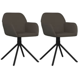 Vidaxl - Chaises pivotantes à manger lot de 2 Gris foncé Velours