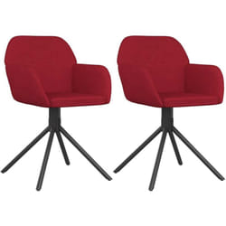 Vidaxl - Chaises pivotantes à manger lot de 2 Rouge bordeaux Velours