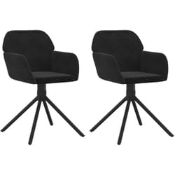 Vidaxl - Chaises pivotantes à manger lot de 2 Noir Velours