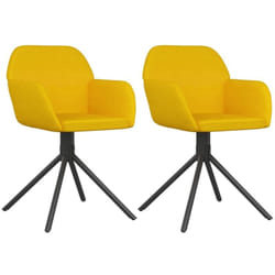 Vidaxl - Chaises pivotantes à manger lot de 2 Jaune Velours