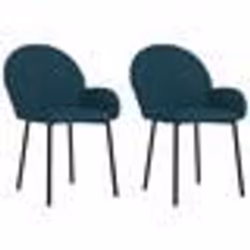 vidaXL Chaises à manger lot de 2 Bleu Velours - TU