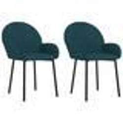 vidaXL Chaises à manger lot de 2 Bleu Velours - TU