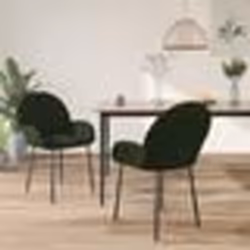 vidaXL Chaises à manger lot de 2 Vert foncé Velours - TU