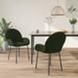 vidaXL Chaises à manger lot de 2 Vert foncé Velours - TU