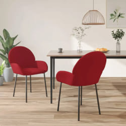 vidaXL Chaises à Manger Lot de 2 - Rouge Bordeaux