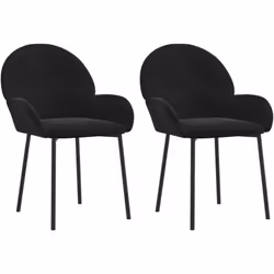 Nova - Chaises à manger lot de 2 Noir Velours vidaXL