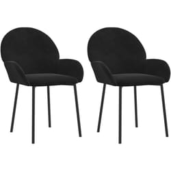 Nova - Chaises à manger lot de 2 Noir Velours vidaXL