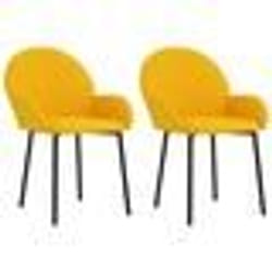 vidaXL Chaises à manger lot de 2 Jaune Velours - TU