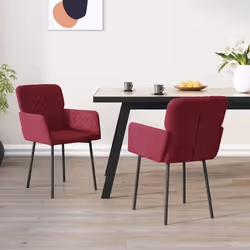 vidaXL Chaises à manger lot de 2 Rouge bordeaux Velours - TU