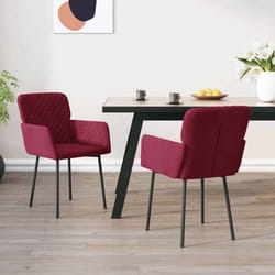 vidaXL Chaises à manger lot de 2 Rouge bordeaux Velours - TU