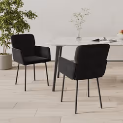 vidaXL Chaises à manger lot de 2 Noir Velours - TU