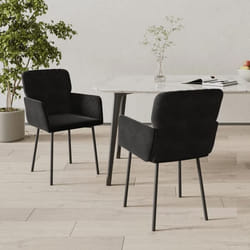 vidaXL Chaises à manger lot de 2 Noir Velours - TU