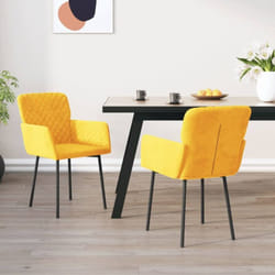 Vidaxl - Chaises à manger lot de 2 Jaune Velours