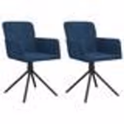 vidaXL Chaises pivotantes à manger lot de 2 Bleu Velours - TU