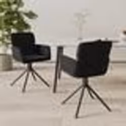 vidaXL Chaises pivotantes à manger lot de 2 Noir Velours - TU