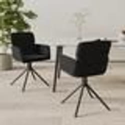 vidaXL Chaises pivotantes à manger lot de 2 Noir Velours - TU