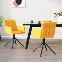 vidaXL Chaises pivotantes à manger lot de 2 Jaune Velours - TU