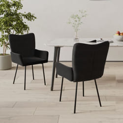 Vidaxl - Chaises à manger lot de 2 Noir Velours