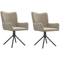 Vidaxl - Chaises pivotantes à manger lot de 2 Gris clair Velours