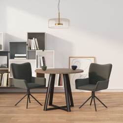 Vidaxl - Chaises pivotantes à manger lot de 2 Gris foncé Velours